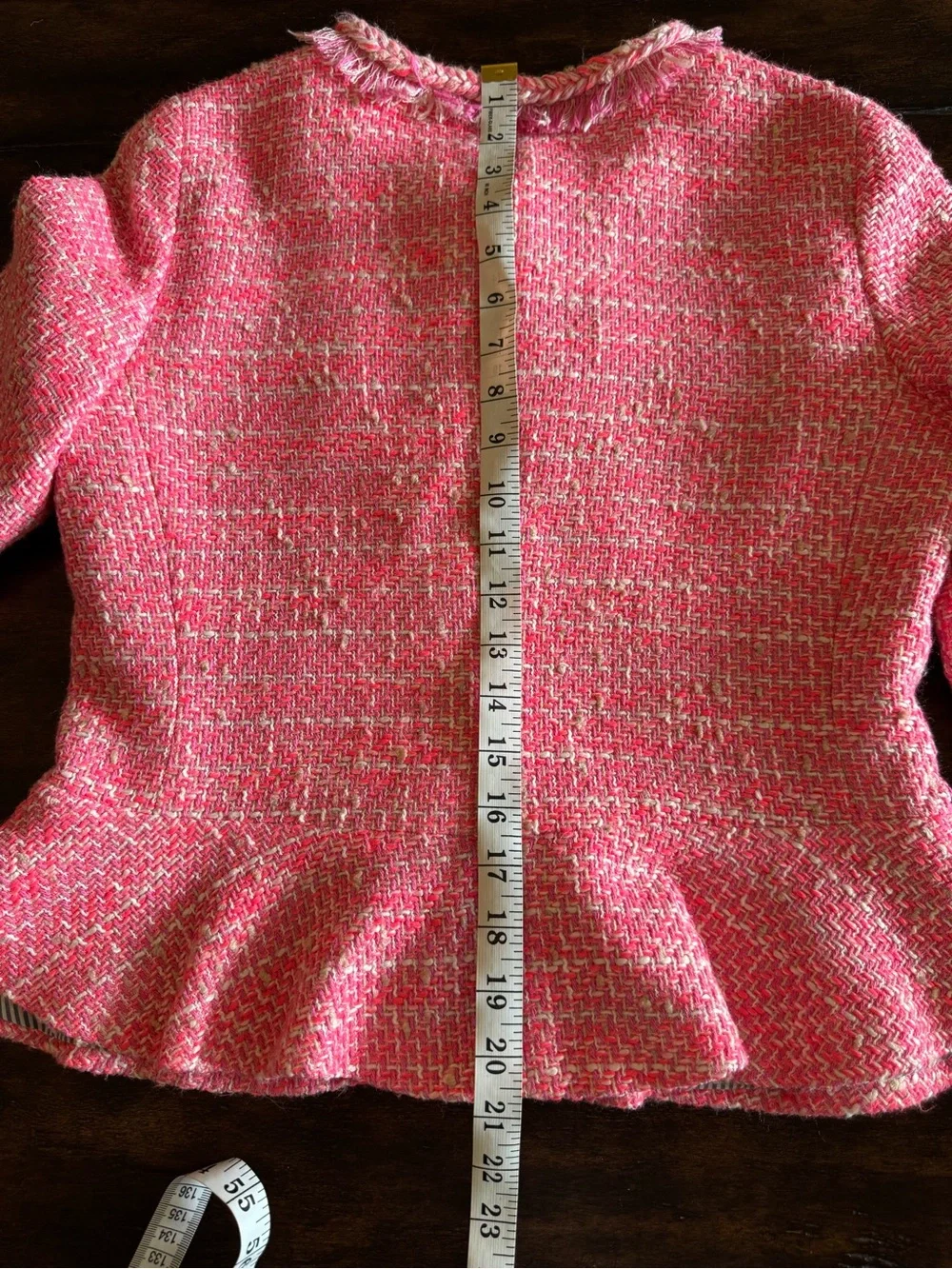 J. Crew Pink Tweed Peplum Jacket